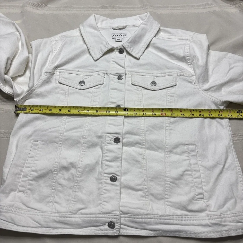 Classic Jean Jacket Solid color‎ WHITE size 1XL Retro y2K 90-now